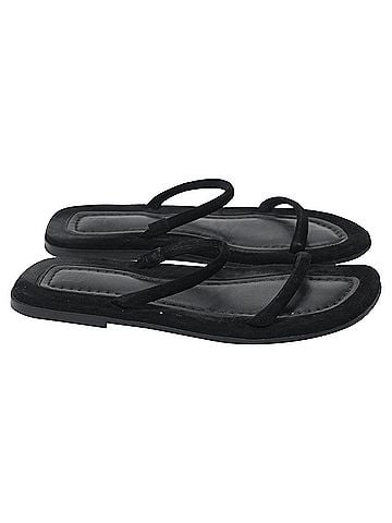 Totême Totême The City Slides in Black Suede (view 1)