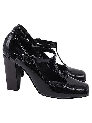 Fendi Fendi Square Toe Mary Jane Pumps in Black Patent Leather (view 1)