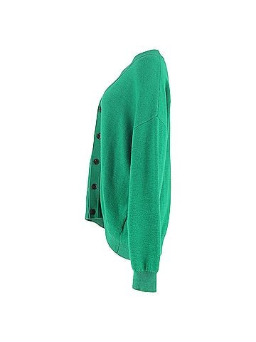 Acne Acne Studios V-Neck Cardigan in Green Wool (view 2)