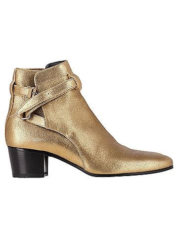 Saint Laurent Saint Laurent Wyatt 40 Jodhpur Ankle Boots in Gold Leather (view 1)