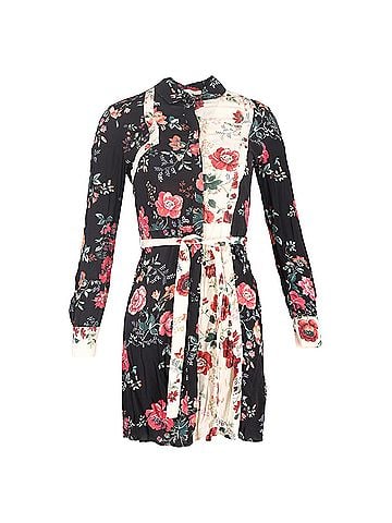 Maje Maje Riller Two-Tone Shirtdress In Floral Print Viscose (view 1)