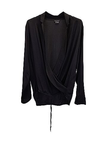 Theory Theory Draped Front Blouse in Black Polyester (view 1)