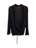 Theory 100% Synthetic Black Theory Draped Front Blouse in Black Polyester Size M - photo 1