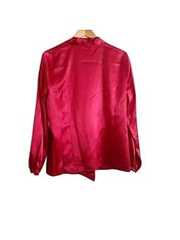 Calvin Klein Faux Wrap Satin Long Sleeve T-Shirt (view 2)