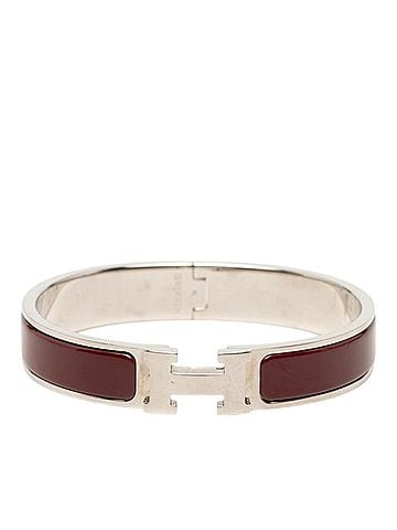Hermès Hermes Click H PM Bracelet Bangle Silver Bordeaux Metal Women's HERMES (view 1)
