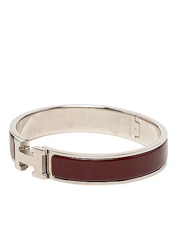 Hermès Hermes Click H PM Bracelet Bangle Silver Bordeaux Metal Women's HERMES (view 2)