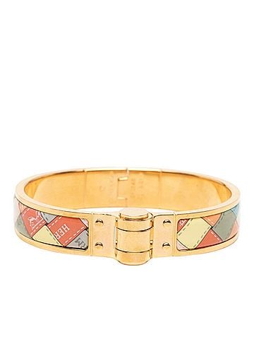 Hermès Hermes Charnière PM BOLDUC AU CARRE Bolduc Check Bangle Bracelet Gold Multicolor Plated Women's HERMES (view 1)