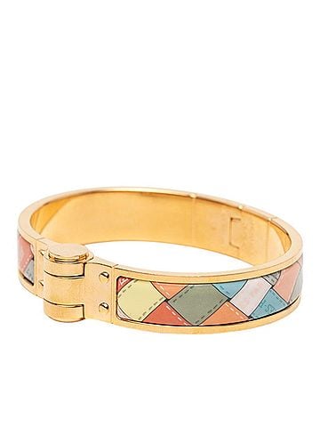 Hermès Hermes Charnière PM BOLDUC AU CARRE Bolduc Check Bangle Bracelet Gold Multicolor Plated Women's HERMES (view 2)