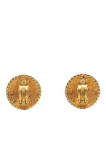 Chanel Chanel Coco Mark Round Earrings, Gold Plated (GP), Women's. (view 2)