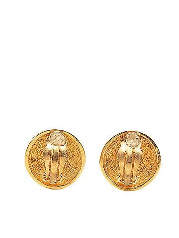 Chanel Chanel Coco Mark Matelassé Round Earrings, Gold Plated (GP), Women's. (view 2)