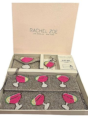 Rachel Zoe 3 Pc Set-Silver Martini Cocktail Clutch (view 2)