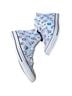 Converse 100% Canvas Print White Blue Sneakers Size 9 - photo 2