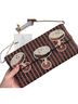 Rachel Zoe Graphic Multi Color Brown Tan Clutch One size - photo 2