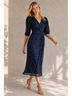 Mac Duggal 100% Polyester Marled Solid Stars Blue Cocktail Dress Size 6 - photo 12