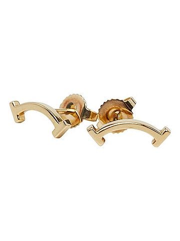 Tiffany & Co. Tiffany &amp; Co. T Smile Stud Earrings, Gold, 18KYG (750 Yellow Gold), Women's. (view 1)
