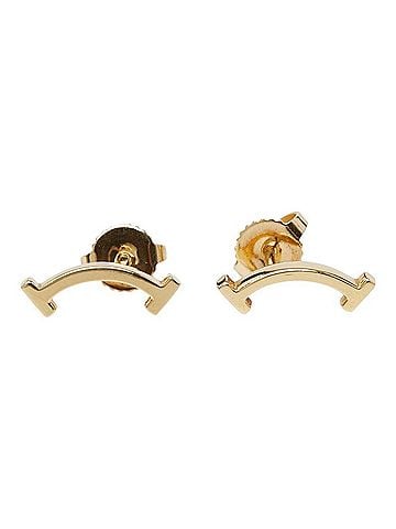 Tiffany & Co. Tiffany &amp; Co. T Smile Stud Earrings, Gold, 18KYG (750 Yellow Gold), Women's. (view 2)