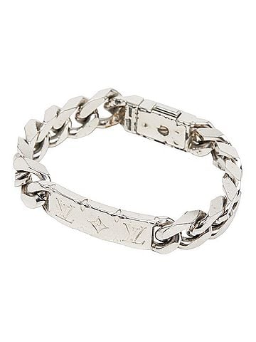 Louis Vuitton Louis Vuitton Monogram Bracelet LV Signature Chain M62486 Silver Metal Men's LOUIS VUITTON (view 1)