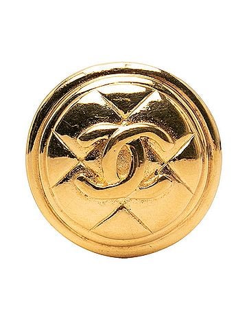 Chanel Chanel Coco Mark Matelassé Brooch, Gold Plated (GP), Women's. (view 1)