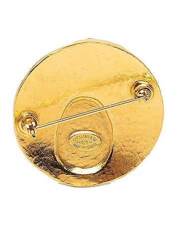 Chanel Chanel Coco Mark Vintage Brooch 98P Gold Stone Plated GP Women's CHANEL (view 2)