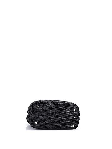 Prada Pom Pom Convertible Open Tote Woven Raffia Small (view 2)