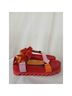 Longchamp Color Block Red Pink Orange Tan Sandals Size 6 1/2 - photo 4