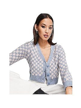Topshop Kinited Pretty Check Cardigan Cardigan (view 1)