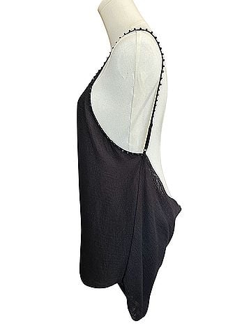 Max Azria Black Beaded Open Cowl Back Sleeveless Top (view 2)