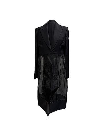 Givenchy Givenchy Cut-Out Tailored Coat in Black Wool (view 1)