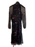 Ralph Lauren 100% Polyester Floral Black Red Pink Cocktail Dress Size 6 - photo 2