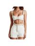 Meshki White Tan Dressy Shorts Size S - photo 1