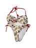 Cider Floral Ivory Red Multi Color Two Piece Swimsuit Size L - photo 4