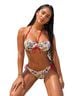 Cider Floral Ivory Red Multi Color Two Piece Swimsuit Size L - photo 1