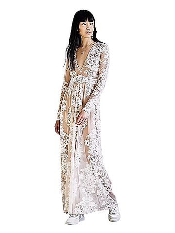 For Love & Lemons Temecula Embroidered Lace Illusion Maxi Dress Cocktail Dress (view 1)