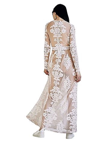 For Love & Lemons Temecula Embroidered Lace Illusion Maxi Dress Cocktail Dress (view 2)
