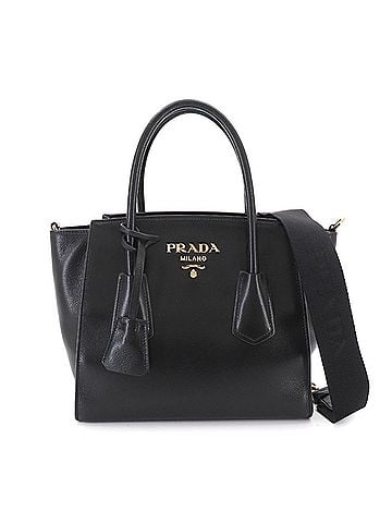 Prada Prada PRADA 2-way Hand Shoulder Handbag Leather Nero Black 1BG369 Bag (view 1)
