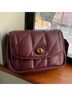 Coach 100% Leather Burgundy Gold Leather Shoulder Bag One size - photo 4