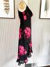 Express 100% Polyester 100% Polyester Floral Black Pink Cocktail Dress Size 9 - photo 8