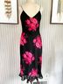 Express 100% Polyester 100% Polyester Floral Black Pink Cocktail Dress Size 9 - photo 4