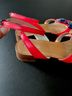 Boden 100% Leather Red Multi Color Orange Sandals Size 9 - photo 3