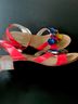 Boden 100% Leather Red Multi Color Orange Sandals Size 9 - photo 6