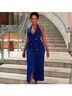 Zara 100% Polyester Blue Cocktail Dress Size S - photo 4