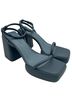 Charles & Keith Slate Blue Square Toe Platform Block-Heel Sandals Sandals - photo 1