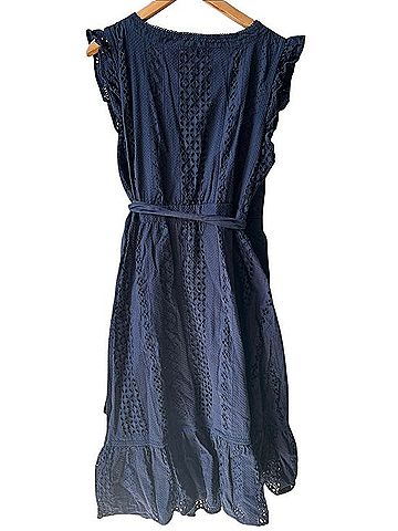 J. Crew x Dauphinette All Over Eyelet Wrap Midi Dress Casual Dress (view 2)