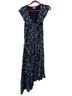 Parker 100% Polyester Floral Blue Black Cocktail Dress Size XXL - photo 1