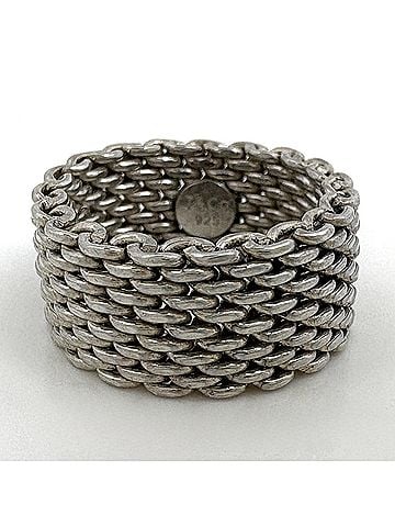 Tiffany & Co. Tiffany &amp; Co. Somerset Mesh Ring, Sterling Silver 925, Women's Ring (view 2)
