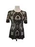 7 For All Mankind 100% Polyester Black Gold Short Sleeve Top Size S - photo 1