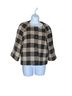 Talbots 44% Acrylic 21% Wool 19% Polyester 10% Nylon 6% Cotton 100% Polyester Checkered-gingham Black Tan Coat Size 10 - photo 1