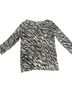 Chico's Animal Print Black White Long Sleeve Blouse Size 1 - photo 2