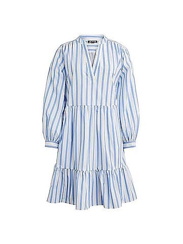 J.Crew Tiered Organic Cotton Poplin Long Sleeve Mini Dress Casual Dress (view 1)