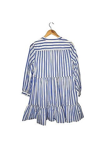 J.Crew Tiered Organic Cotton Poplin Long Sleeve Mini Dress Casual Dress (view 2)